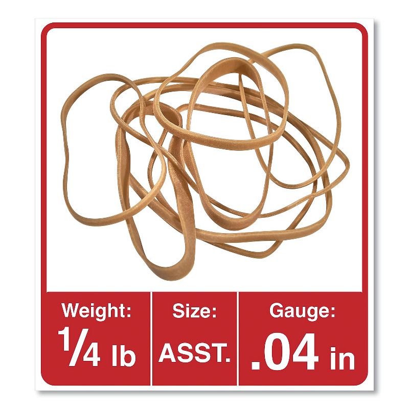 UNIVERSAL Rubber Bands Size 54 Assorted Lengths 1/4lb Pack 00454, 2 of 5
