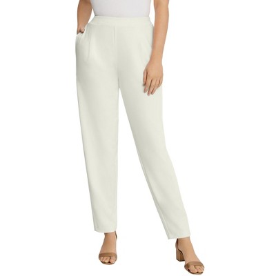 Jessica London Women's Plus Size Stretch Knit Crepe Straight Leg Pants