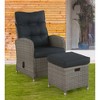 Monaco 2pc Wicker Outdoor Recliner & Ottoman - Gray - Alaterre Furniture: All-Weather, Water-Resistant Patio Set - 2 of 4