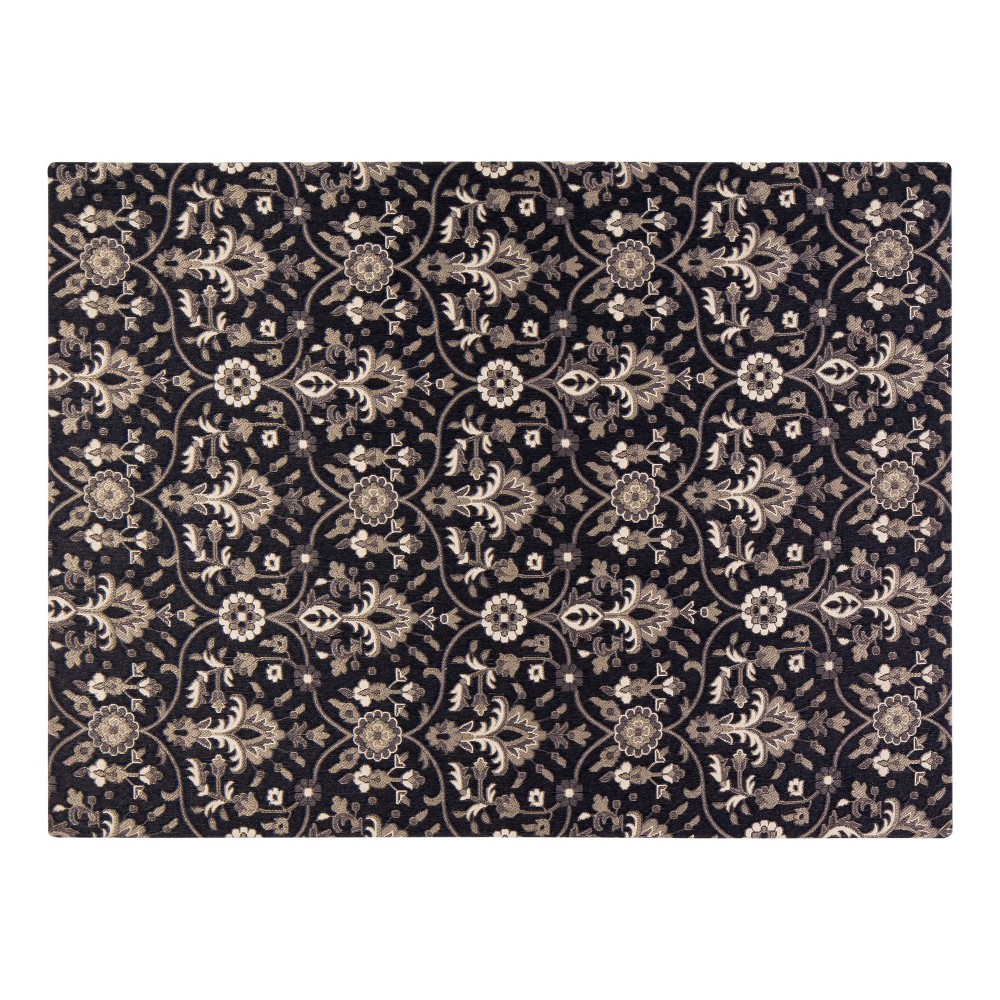 Photos - Doormat 36"x48" Alhambra 1/4" Rug'D Chair Floor Mat Black/Gray - Anji Mountain