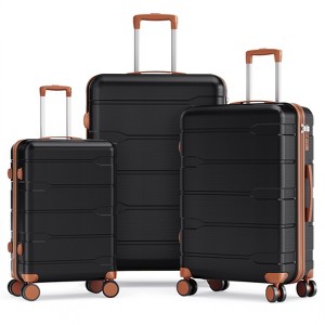 SKONYON 3-Piece Hardside Luggage Set, ABS+PC Suitcases with Spinner Wheels, TSA Locks, YKK Zippers, Lightweight Travel Bags (20"/24"/28") - 1 of 2