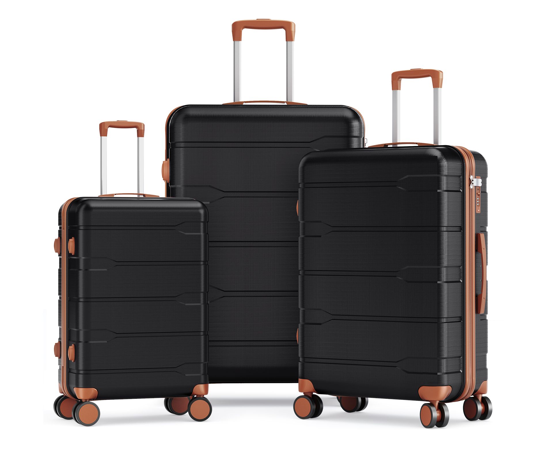 SUGIFT 3-Piece Hardside Luggage Set (20"/24"/28") - TSA Lock, YKK Zipper, 360° Spinner Wheels
