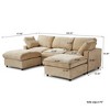 100 Inch U Shaped Modern Sofa Modular Sectional Cloud Couch with 2 Ottoman, 4-Seat Chenille Deep Seat Couches for Living Room - 3 of 4