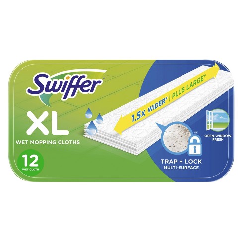 Swiffer Sweeper X-Large Wet Mopping Pad Multi Surface Refills for Floor Mop - Open Window Fresh Scent - 12ct - image 1 of 4