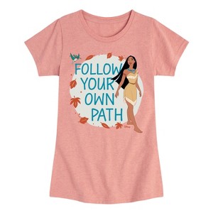 Girls' - Disney Princess - Pocahontas Follow Your Own Path Fitted Short Sleeve Graphic T-Shirt - 1 of 4