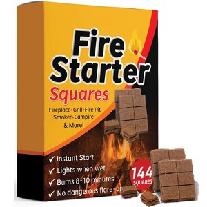 Bangerz Sunz Fire Starter Squares 144 Ct – Natural Eco-Friendly Fire Starters for Fireplace, Grill, Wood Stove & Campfire – USA Made - 1 of 4