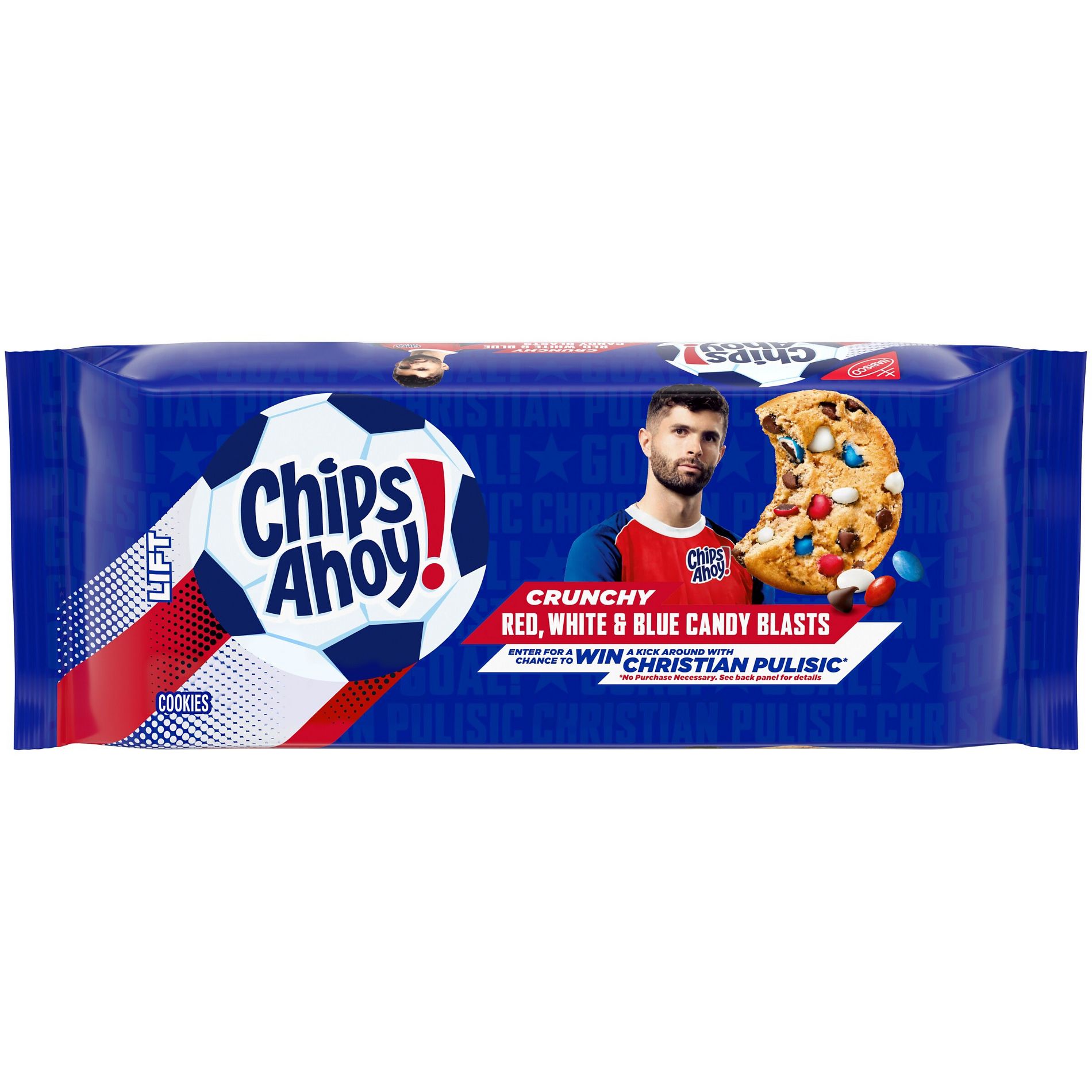 Chips Ahoy! Crunchy Red, White & Blue Candy Blasts Fudgy Chocolate Chip Cookies Limited Edition - 9.5oz
