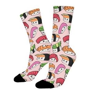 Kawaii Sushi Women Printed Crew Socks Funny Funky Socks Soft Polyester Novelty Gifts for Artists Men - 1 of 1