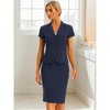 INSPIRE CHIC Women's Short Sleeve Blazer Jacket Pencil Skirt Business Suit Set 2 Pcs - 2 of 4