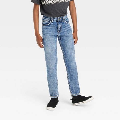 Boys' Stretch Skinny Fit Jeans - Cat & Jack™ Black Wash 12 Husky : Target