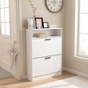 Bella Depot Shoe Storage Cabinet with 2 Flip Drawers, Sturdy Wood Hidden Shoe Storage, Freestanding Narrow - 3 of 4