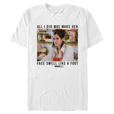 Men's Mean Girls Janis Ian Smell Like A Foot Quote T-shirt - White - X ...