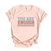 Simply Sage Market You Are Enough Stripes Short Sleeve Tee - L - Blush - 2 of 4