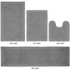 Edge Bath Rug 100% Premium Cotton Ultra-Soft Water Absorbent Tufted Solid Reversible 4 Piece Bathroom Rug Set for Machine Washable Bathmat - 2 of 2