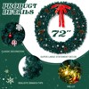 SEVOBAL Wreaths 72in Christmas Wreath Artificial Xmas Wreath with 1200 PVC Tips and DIY Ornaments for Xmas Party Decorations, Green, 72"*5"*72" - 3 of 4