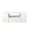 NicBex 35" Modern Coffee Table with Open Shelves,Side Table with 2 Drawers,LED Lighting End Table,Center Table for Living Room,Apartment - 2 of 4