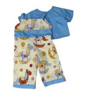 Doll Clothes Superstore Rocking Horse Print Overalls Fit 18 Inch Girl Dolls Like Our Generation American Girl My Life Dolls - 1 of 4