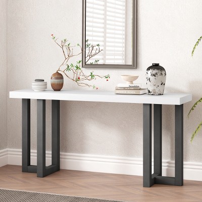 63'' Geometric Entryway Console Table with Solid Pine Legs for Hallway or Living Room-Baofuwish