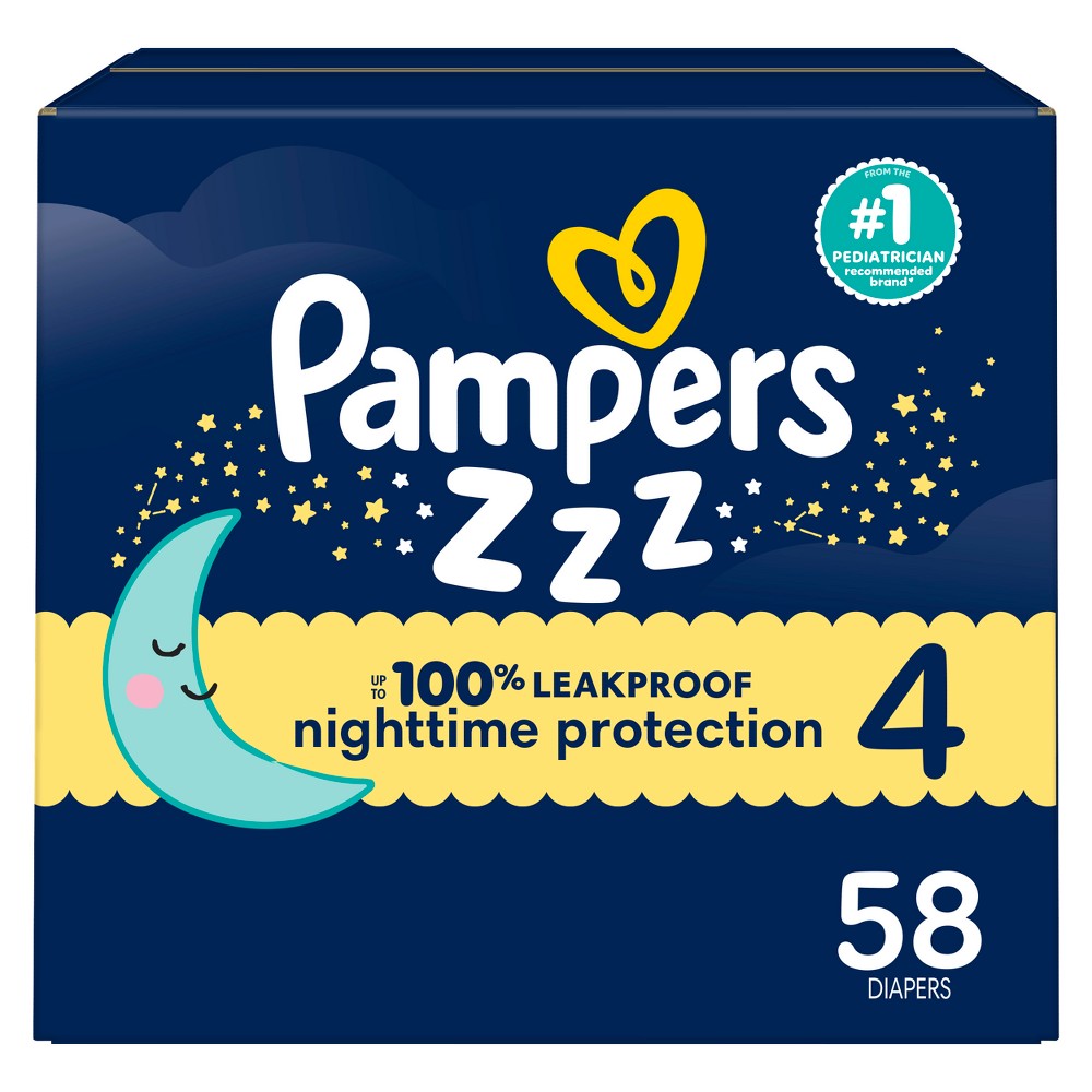 Pampers Swaddlers Overnight Diapers - Size 4 - 58ct