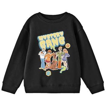 Scooby Doo Random Badges Youth Black Crew Neck Sweatshirt : Target