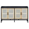 MAYEERTY Sideboard Rustic Buffet Cabinet with Doors for Entryway Dining Room Kitchen Black Natural - 4 of 4