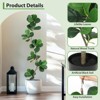 Artificial Fiddle Leaf Fig Tree with Black Planter – Artificial Plants Indoor Fake Tree, Faux Plant for Home Living Room Office Decor - 3 of 4