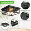 Itopfox 2-Light Industrial Square Flush Mount Ceiling Light, Farmhouse Fixture for Kitchen, Modern Black Close to Ceiling Light for Hallway Bedroom - 4 of 4