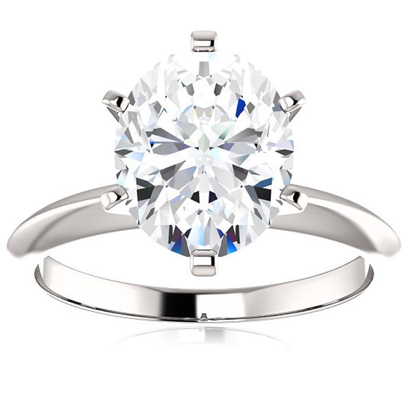 Pompeii3 2 Ct Oval Moissanite Solitaire Engagement Ring 14k White Gold, 1 of 6