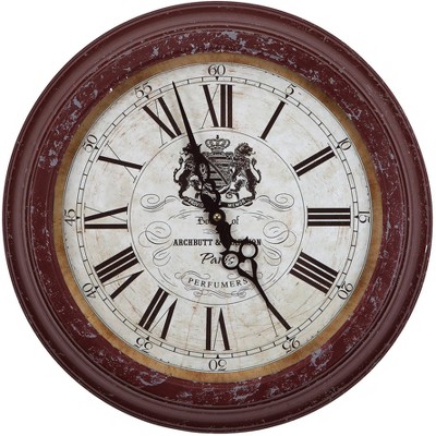 16¼" Round Wall Clock Distressed Red - Yosemite Home Decor