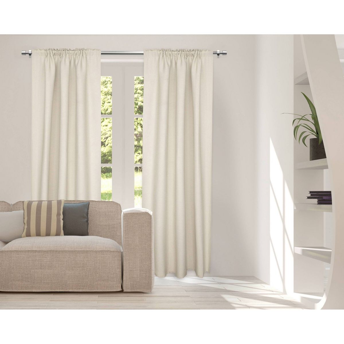 Decorative Drapery Curtain Rod with End Cap Finials - Lumi Home Furnishings - thumbnail 3