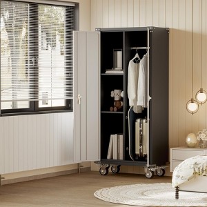 71" Storage Metal Cabinet, 4 Adjustable Feet and Lock Tall Storage Cabinet with Doors and Adjustable 4 Shelves - 1 of 4