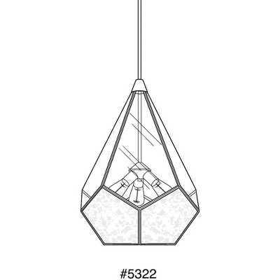 Cinq Antique Bronze Geometric 3-Light Pendant with Glass Panels