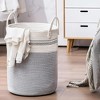 Cheer Collection Large Cotton Rope Laundry Hamper with Handles – Tall Woven Basket for Clothes, Toys, Blankets - 2 of 4