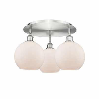 Athens - 3 Light Flush Mount In Industrial Style-10.5 Inches Tall and 19.75 Inches Wide
