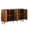 Mid-Century Modern Sideboard Buffet Cabinet with Carved Doors & Metal Legs - Modern Storage Cabinet for Dining Room, Living Room - 3 of 4