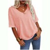 Imily Bela Women's Casual V Neck Half Sleeve Oversized T Shirt Solid Color Basic Top - 3 of 4