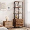 3 Tier Bookshelf with Storage Drawers,70.9 Inch Tall Industrial Book Shelf with Open Display Shelves,3 Shelf Bookcase with Metal Frame - 3 of 4