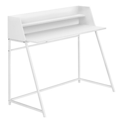 Monarch Specialties Computer Desk Home Office Laptop Storage Shelves 48InchL Work Metal Laminate White Contemporary Modern