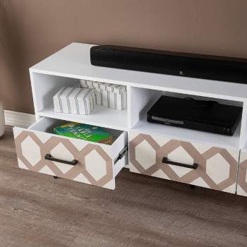 Elmton TV Stand with Storage for Flat Screens up to 52" White/Natural/ Black - Aiden Lane