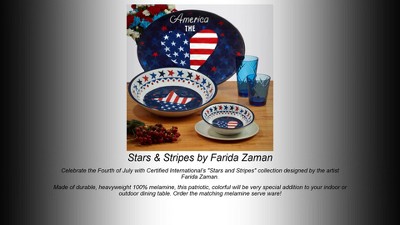 Patriotic Stars and Stripes 11" Melamine Dinner Plates Set