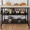 Kitchen Island Table Bakers Rack with Power Outlet, 3-Tier Storage Microwave Stand Oven Shelf, Coffee Bar Table Kitchen Storage Shelf for Dining Room - 3 of 4