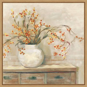 Amanti Art 22"x22" Bittersweet Bouquet by Carol Rowan: Modern Botanical Lithograph, Polystyrene Frame - 1 of 4