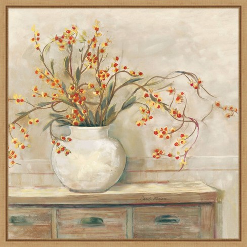 Amanti Art 22"x22" Bittersweet Bouquet by Carol Rowan: Modern Botanical Lithograph, Polystyrene Frame - image 1 of 4