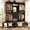 Aheaplus Freestanding Closet Organizer with Mirror and 4 Hanging Rods, Closet System with Drawers - 3 of 4