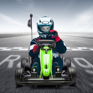 Gravee 24V Electric Adjustment Go Kart for Kids, Electric Drift Kart Outdoor Race Car, Ride on Toy Drifting Car with 2x200w Motors, 7.5 Mph Speed - 1 of 4