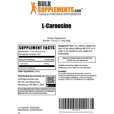 BulkSupplements L-Carnosine Powder