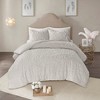 Lyngins Tufted Cotton Chenille Medallion Full/Queen Size Comforter Set, Shabby Chic Boho Bedding Set with 1 Comforter & 2 Shams, All-Season Quilt Set - 2 of 4