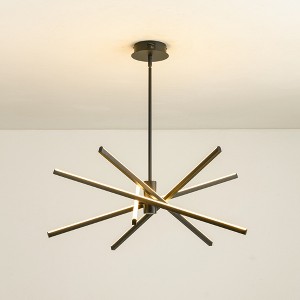 Rennnsan Pireka 31" W 5 -Light Aluminum LED Modern Sputnik Chandelier in Black - 1 of 4