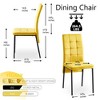PAGED Set of 4  Velvet Dining Chairs with High Backrest & Golden Legs,Elegant Armless Chairs with Space-Saving Design for Kitchen,Living Room - 4 of 4