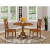 3-Piece Saddle Brown Finish Solid Wood Top - Dining Room Set - Seats 4 - 2 of 4